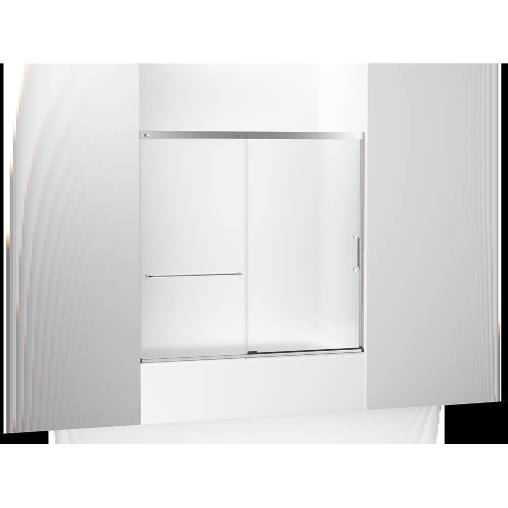 Kohler - Elate Sliding bath door, 56-3/4'' H x 56-1/4 - 59-5/8'' W, with 1/4'' thick Frosted glass - Bright Silver