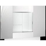 Kohler - Elate Sliding bath door, 56-3/4'' H x 56-1/4 - 59-5/8'' W, with 1/4'' thick Frosted glass - Bright Silver