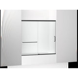 Kohler - Elate Sliding bath door, 56-3/4'' H x 56-1/4 - 59-5/8'' W, with 1/4'' thick Frosted glass - Matte Black