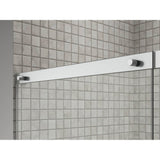 Elate Sliding bath door, 56-3/4'' H x 56-1/4 - 59-5/8'' W with heavy 5/16'' thick Crystal Clear glass with privacy band