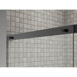 Elate Sliding shower door, 70-1/2'' H x 50-1/4 - 53-5/8'' W, with 1/4'' thick Crystal Clear glass with rectangular grille pattern