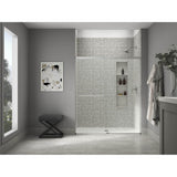 Elate Sliding shower door, 75-1/2'' H x 62-1/4 - 65-5/8'' W, with heavy 5/16'' thick Crystal Clear glass
