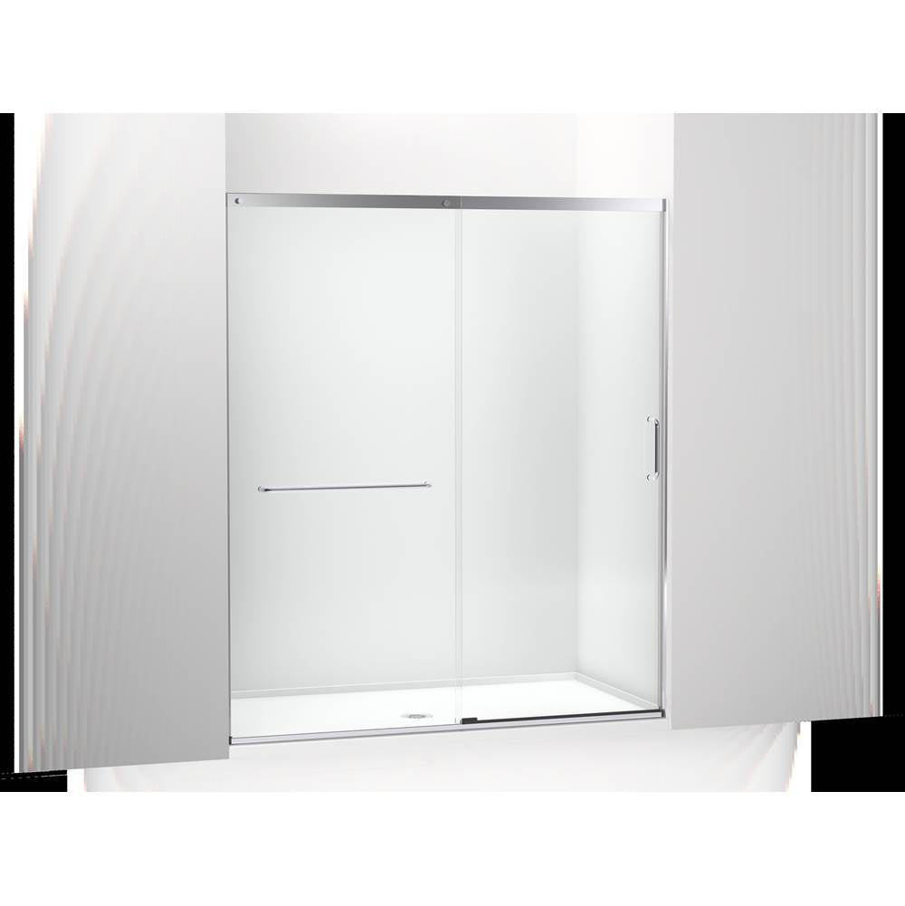 Kohler - Elate Sliding shower door, 75-1/2'' H x 62-1/4 - 65-5/8'' W, with heavy 5/16'' thick Crystal Clear glass - Bright Silver