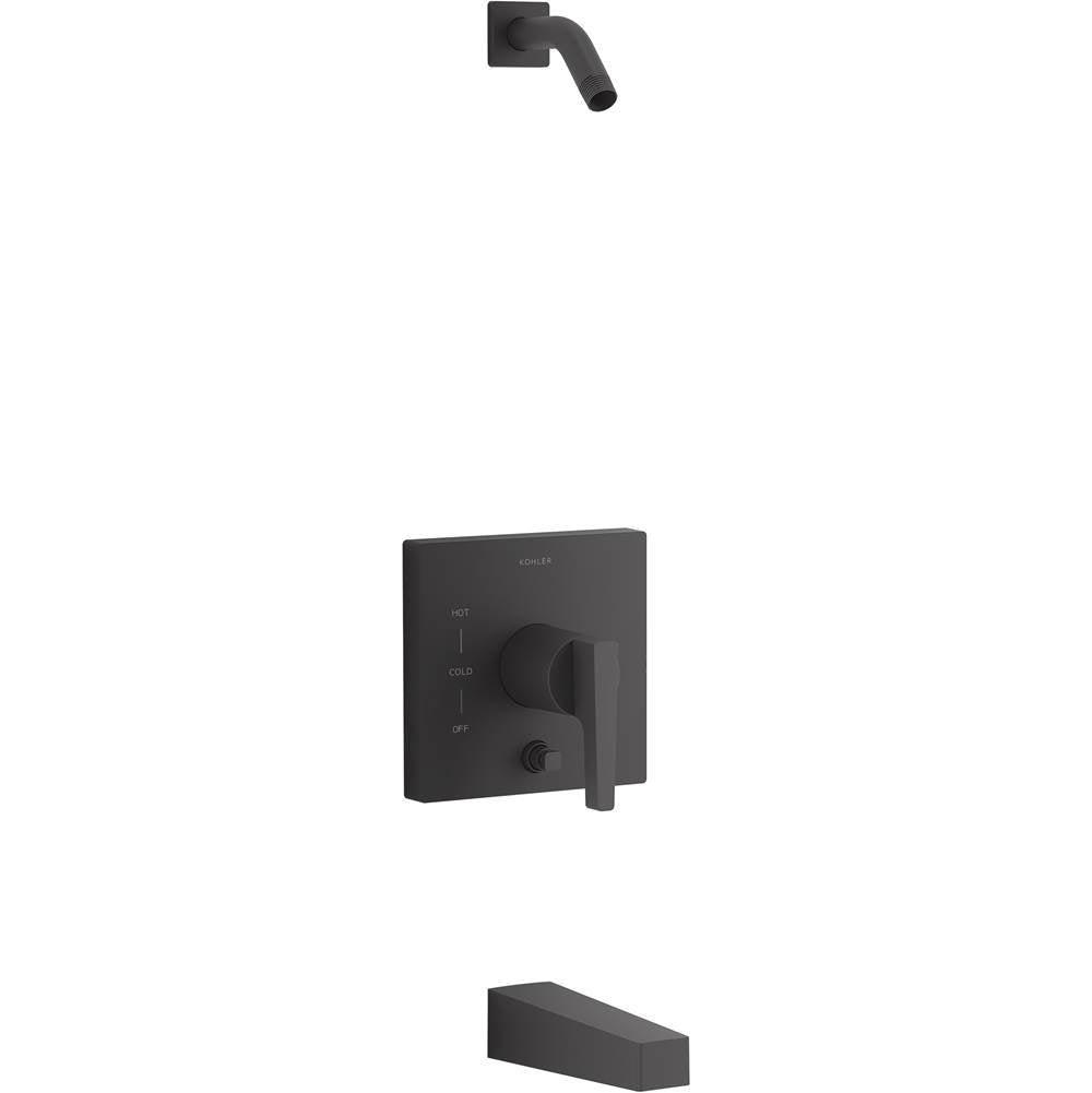 Kohler - Honesty Rite-Temp bath and shower trim kit with push-button diverter, without showerhead - Matte Black