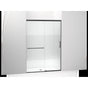 Kohler - Elate Sliding shower door, 75-1/2'' H x 50-1/4 - 53-5/8'' W, with heavy 5/16'' thick Crystal Clear glass with privacy band - Matte Black