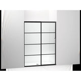 Kohler - Elate Sliding shower door, 70-1/2'' H x 50-1/4 - 53-5/8'' W, with 1/4'' thick Crystal Clear glass with rectangular grille pattern - Matte Black