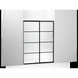 Kohler - Elate Sliding shower door, 70-1/2'' H x 50-1/4 - 53-5/8'' W, with 1/4'' thick Frosted glass with rectangular grille pattern - Matte Black