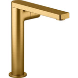 Kohler - Composed Tall single-handle bathroom sink faucet with Cylindrical handle, 1.2 gpm - Vibrant Brushed Moderne Brass