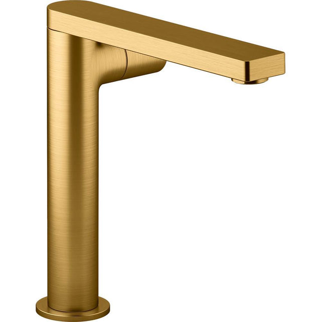 Kohler - Composed Tall single-handle bathroom sink faucet with Cylindrical handle, 1.2 gpm - Vibrant Brushed Moderne Brass