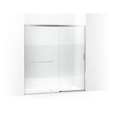 Elate Sliding shower door, 75-1/2'' H x 68-1/4 - 71-5/8'' W, with heavy 5/16'' thick Crystal Clear glass with privacy band