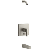 Kohler - Honesty Rite-Temp bath and shower trim kit with push-button diverter, without showerhead - Vibrant Brushed Nickel