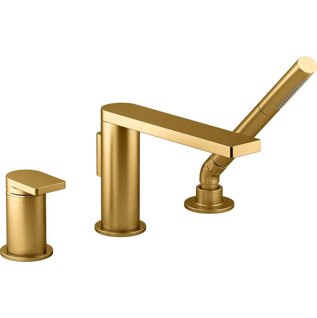 Kohler - Composed Deck-mount bath faucet with handshower - Vibrant Brushed Moderne Brass