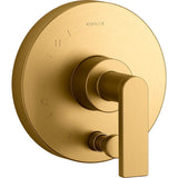 Kohler - Composed Rite-Temp valve trim with push-button diverter and lever handle - Vibrant Brushed Moderne Brass