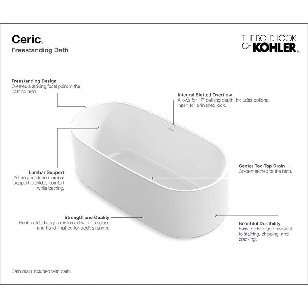 Ceric 60'' x 29'' freestanding bath