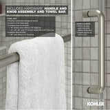 Elate Sliding shower door, 70-1/2'' H x 44-1/4 - 47-5/8'' W, with 1/4'' thick Frosted glass