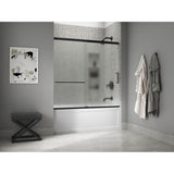 Elate Sliding bath door, 56-3/4'' H x 56-1/4 - 59-5/8'' W, with 1/4'' thick Frosted glass