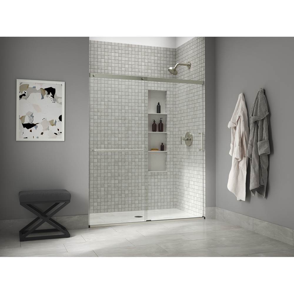 Elate Sliding shower door, 70-1/2'' H x 56-1/4 - 59-5/8'' W, with 1/4'' thick Crystal Clear glass