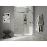 Elate Sliding shower door, 75-1/2'' H x 62-1/4 - 65-5/8'' W, with heavy 5/16'' thick Crystal Clear glass