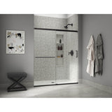 Elate Sliding shower door, 75-1/2'' H x 62-1/4 - 65-5/8'' W, with heavy 5/16'' thick Crystal Clear glass
