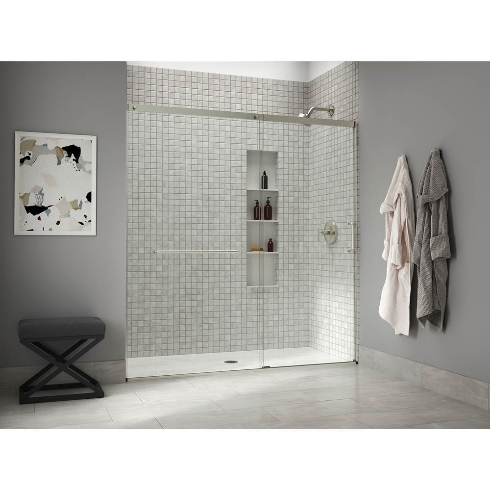 Kohler - Elate Sliding shower door, 75-1/2'' H x 68-1/4 - 71-5/8'' W, with heavy 5/16'' thick Crystal Clear glass - Anodized Matte Nickel