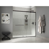 Kohler - Elate Sliding shower door, 75-1/2'' H x 68-1/4 - 71-5/8'' W, with heavy 5/16'' thick Crystal Clear glass with privacy band - Matte Black