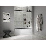 Elate Sliding bath door, 56-3/4'' H x 56-1/4 - 59-5/8'' W with heavy 5/16'' thick Crystal Clear glass