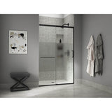 Elate Sliding shower door, 75-1/2'' H x 44-1/4 - 47-5/8'' W, with heavy 5/16'' thick Crystal Clear glass with privacy band