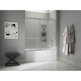 Elate Sliding bath door, 56-3/4'' H x 56-1/4 - 59-5/8'' W, with 1/4'' thick Frosted glass
