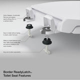 Border ReadyLatch Quiet-CloseE elongated toilet seat with antimicrobial agent