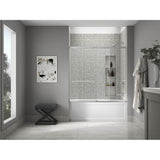 Elate Sliding bath door, 56-3/4'' H x 56-1/4 - 59-5/8'' W with heavy 5/16'' thick Crystal Clear glass