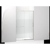 Kohler - Elate Sliding shower door, 75-1/2'' H x 44-1/4 - 47-5/8'' W, with heavy 5/16'' thick Crystal Clear glass with privacy band - Matte Nickel