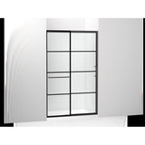 Kohler - Elate Sliding shower door, 75-1/2'' H x 44-1/4 - 47-5/8'' W, with heavy 5/16'' thick Crystal Clear glass with rectangular grille pattern - Matte Black
