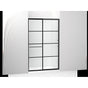 Kohler - Elate Sliding shower door, 75-1/2'' H x 44-1/4 - 47-5/8'' W, with heavy 5/16'' thick Crystal Clear glass with rectangular grille pattern - Matte Black