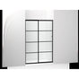 Kohler - Elate Sliding shower door, 70-1/2'' H x 44-1/4 - 47-5/8'' W, with 1/4'' thick Crystal Clear glass with rectangular grille pattern - Matte Black