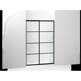 Kohler - Elate Sliding shower door, 70-1/2'' H x 44-1/4 - 47-5/8'' W, with 1/4'' thick Frosted glass with rectangular grille pattern - Matte Black