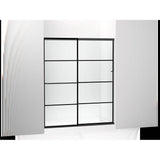 Kohler - Elate Sliding shower door, 70-1/2'' H x 56-1/4 - 59-5/8'' W, with 1/4'' thick Crystal Clear glass with rectangular grille pattern - Matte Black