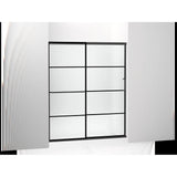 Kohler - Elate Sliding shower door, 70-1/2'' H x 56-1/4 - 59-5/8'' W, with 1/4'' thick Frosted glass with rectangular grille pattern - Matte Black