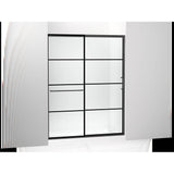 Kohler - Elate Sliding shower door, 75-1/2'' H x 56-1/4 - 59-5/8'' W, with heavy 5/16'' thick Crystal Clear glass with rectangular grille pattern - Matte Black