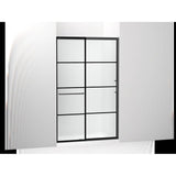 Kohler - Elate Sliding shower door, 75-1/2'' H x 44-1/4 - 47-5/8'' W, with heavy 5/16'' thick Frosted glass with rectangular grille pattern - Matte Black