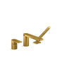Kohler - Parallel Deck-mount bath faucet with handshower - Vibrant Brushed Moderne Brass