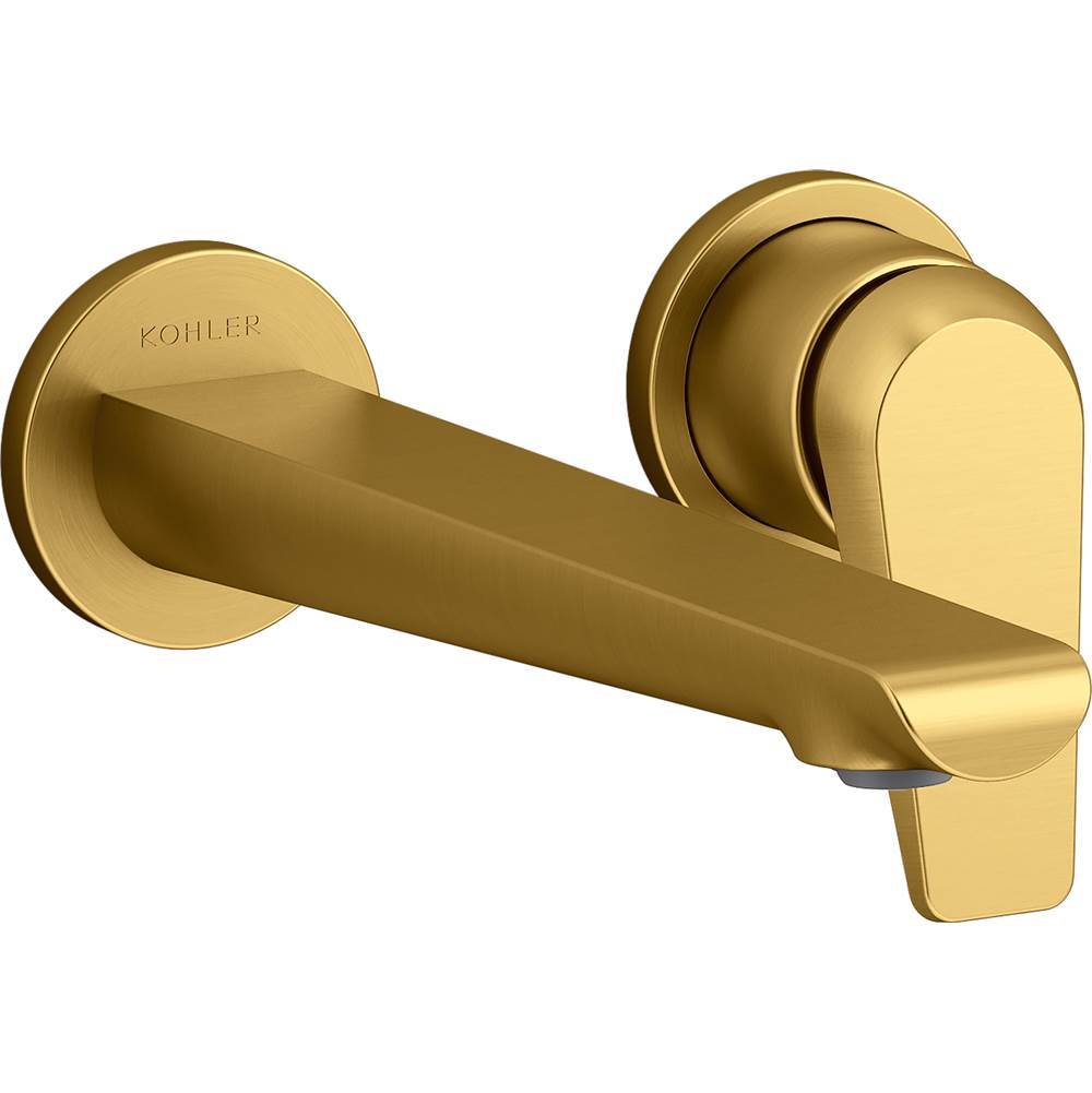 Kohler - Avid Wall-mount bathroom sink faucet, 1.2 gpm - Vibrant Brushed Moderne Brass