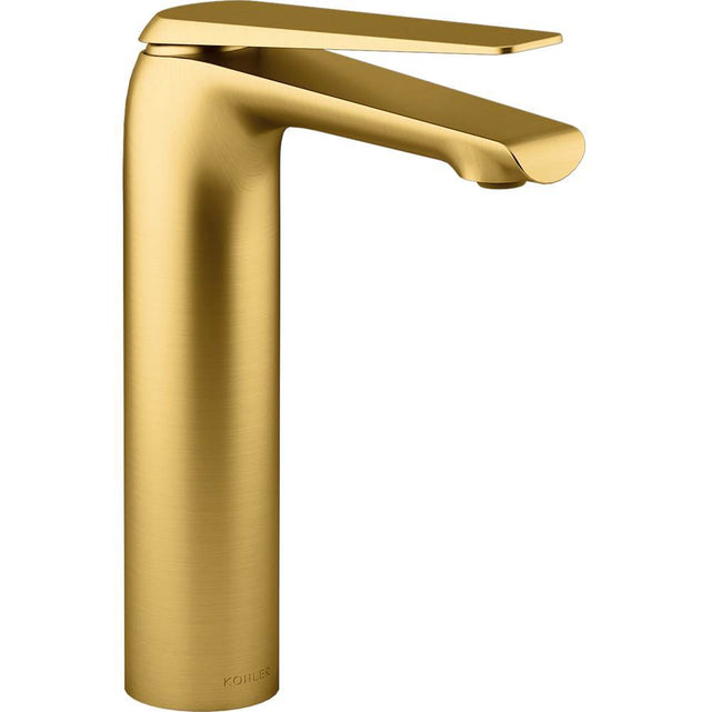 Kohler - Avid Tall single-handle bathroom sink faucet, 0.5 gpm - Vibrant Brushed Moderne Brass