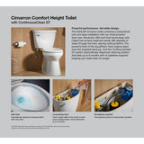 Cimarron ContinuousClean ST two-piece round-front toilet, 1.28 gpf