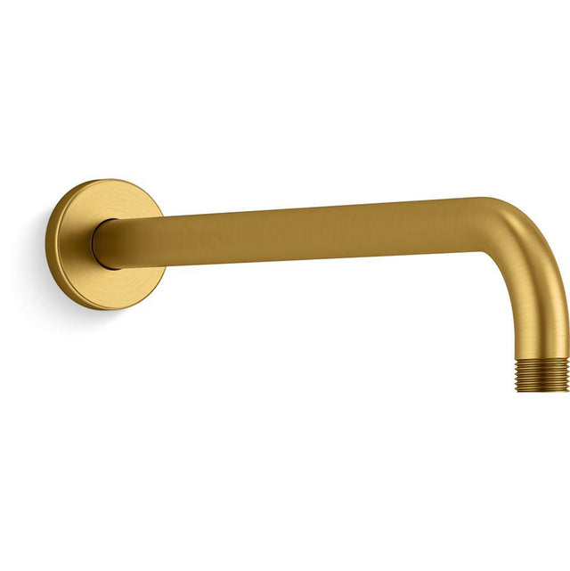 Kohler - Statement 15-1/2'' wall-mount single-function rainhead arm and flange - Vibrant Brushed Moderne Brass