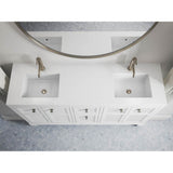 Hearthaven 60'' bathroom vanity cabinet with sinks and quartz top