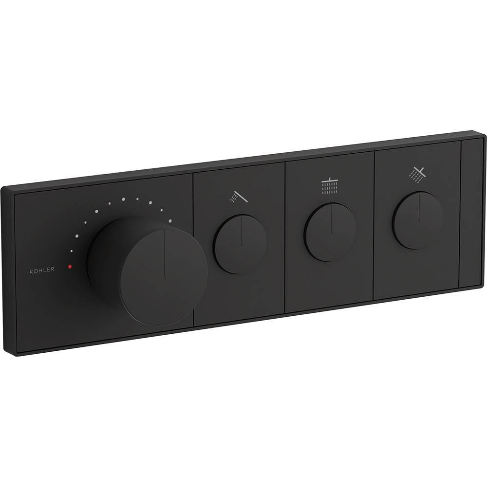 Kohler - Anthem Three-outlet recessed mechanical thermostatic valve control - Matte Black