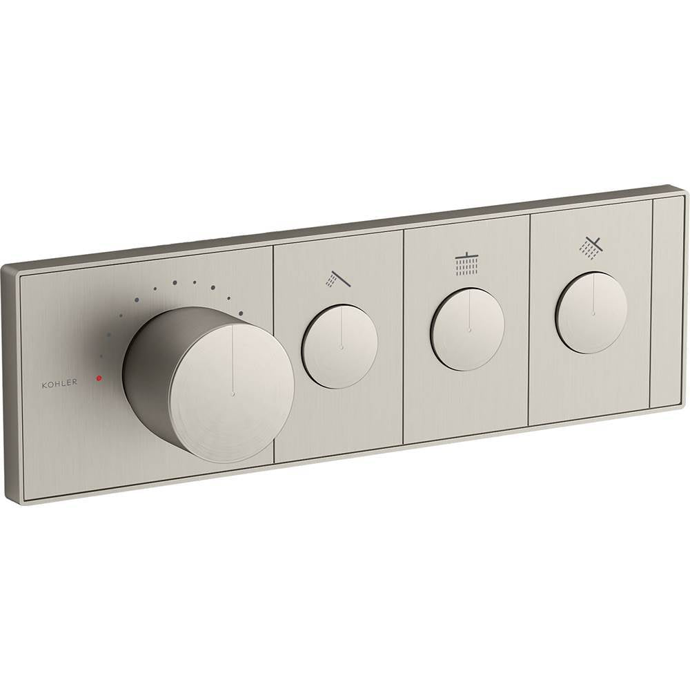 Kohler - Anthem Three-outlet recessed mechanical thermostatic valve control - Vibrant Brushed Nickel