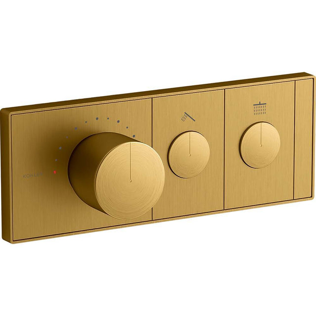 Kohler - Anthem Two-outlet recessed mechanical thermostatic valve control - Vibrant Brushed Moderne Brass