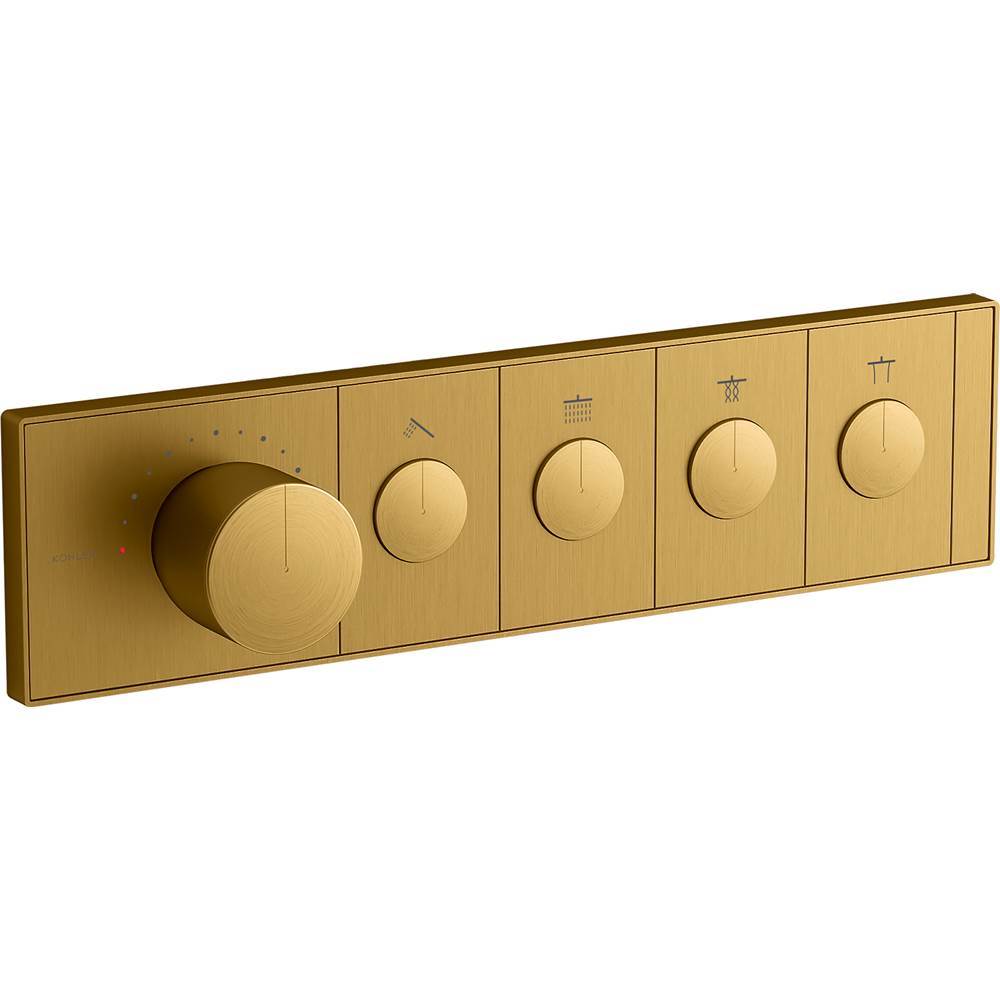 Kohler - Anthem Four-outlet recessed mechanical thermostatic valve control - Vibrant Brushed Moderne Brass