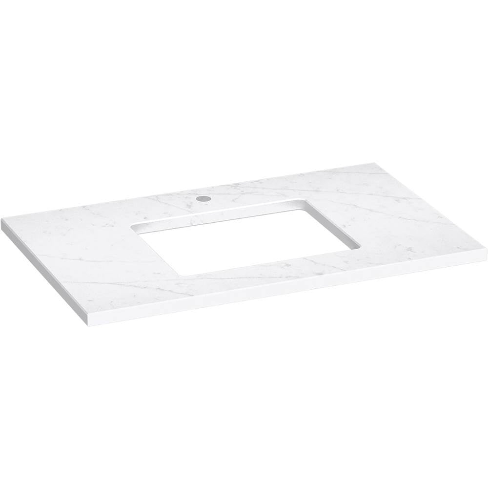 Kohler - Silestone 37'' quartz vanity top with rectangular cutout - Eternal Statuario